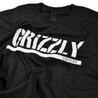 grizzly t shirt script black