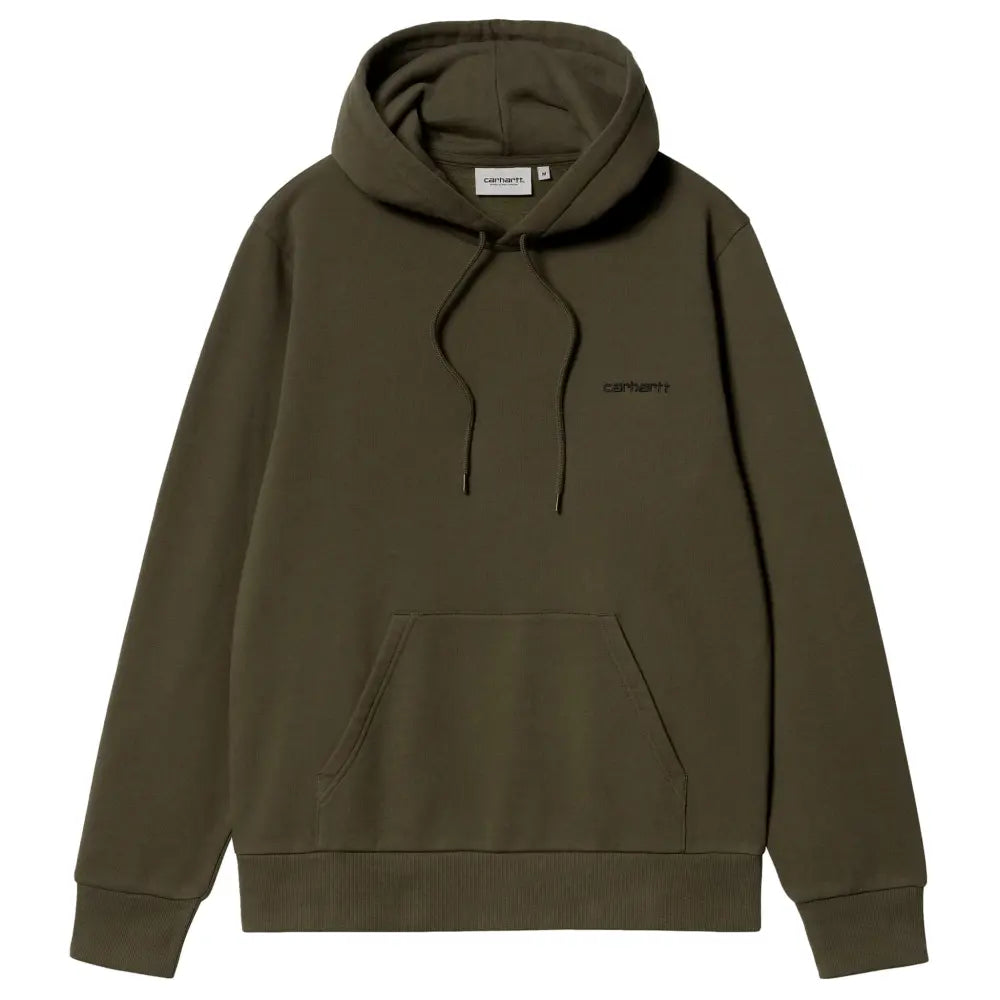Carhartt Felpa Hooded Script Embroidery Cypress Black