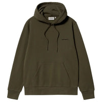 Carhartt Felpa Hooded Script Embroidery Cypress Black