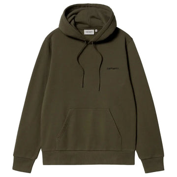 Carhartt Felpa Hooded Script Embroidery Cypress Black
