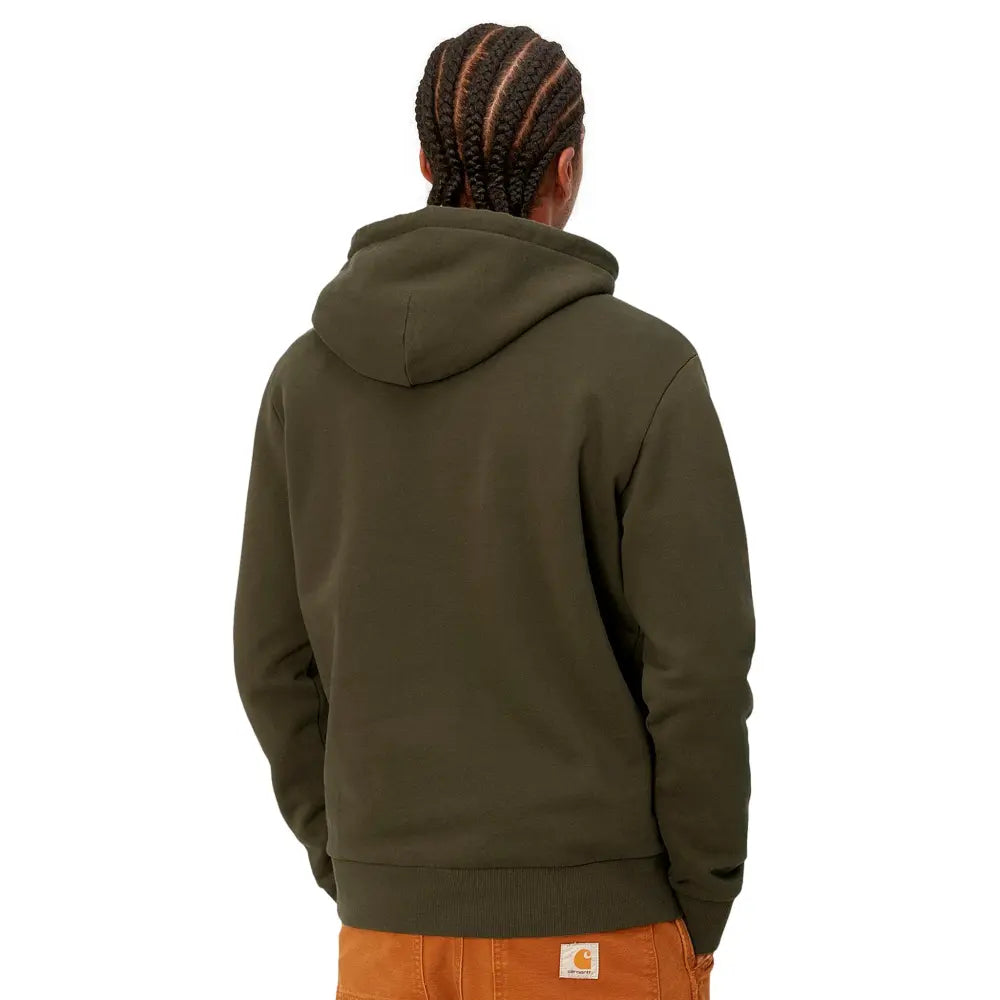 Carhartt Felpa Hooded Script Embroidery Cypress Black