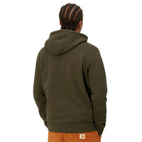 Carhartt Felpa Hooded Script Embroidery Cypress Black