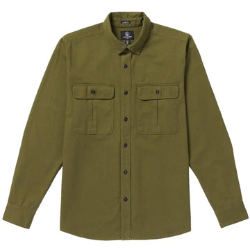 VOLCOM STONE BENCHMARK LONG SLEEVE SHIRT EXPEDITION GREEN