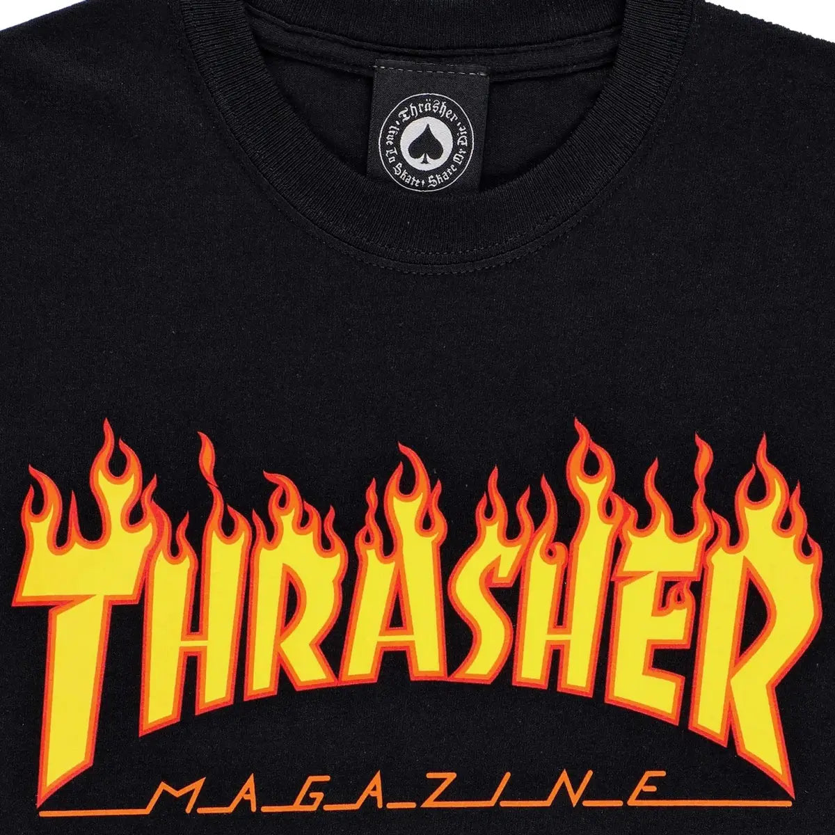 Thrasher  Flame Longsleeve logo Black