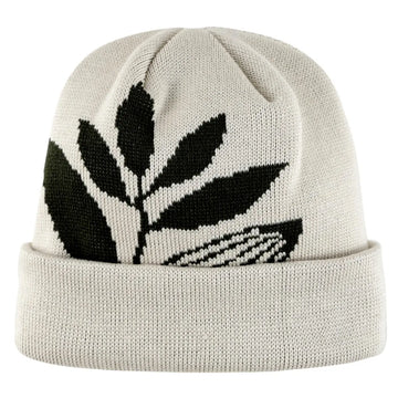 white plantasia knit beanie