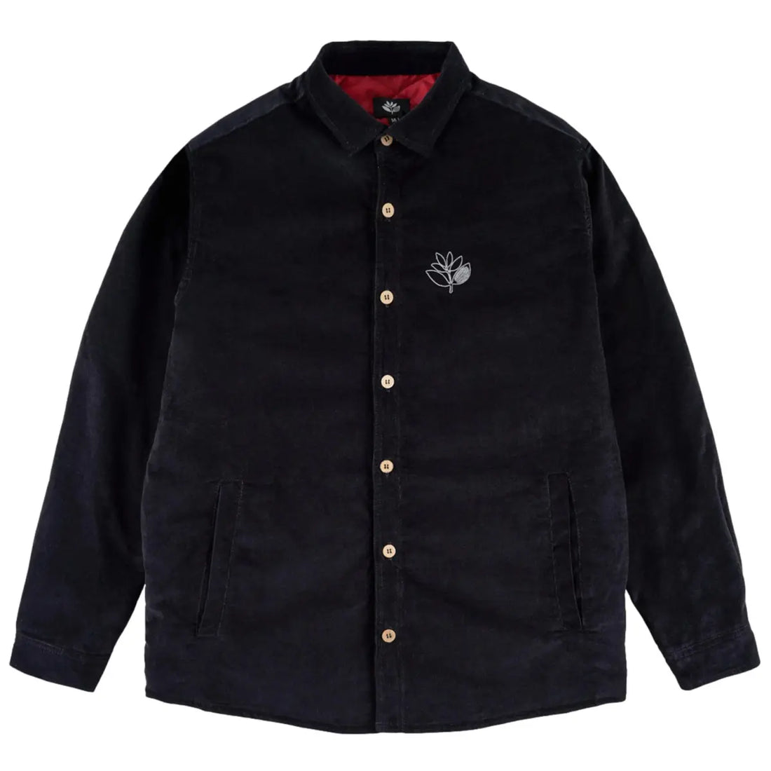 rover cord overshirt black magenta