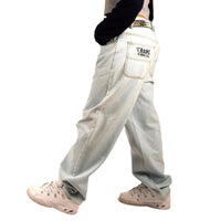 Op1UM DENIM BAGGY PANTS CLEAR BLUE