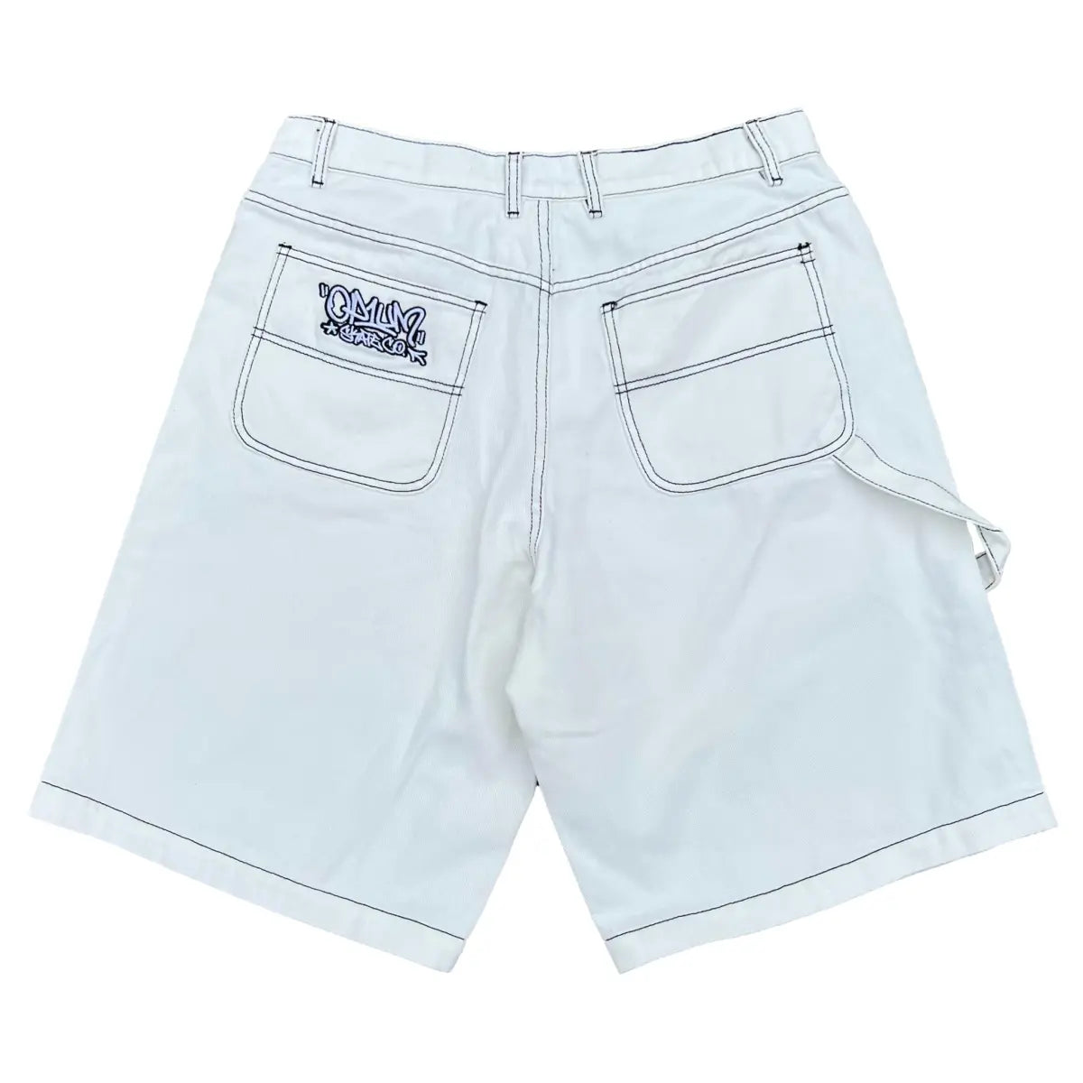Op1um short denim baggy pants ice