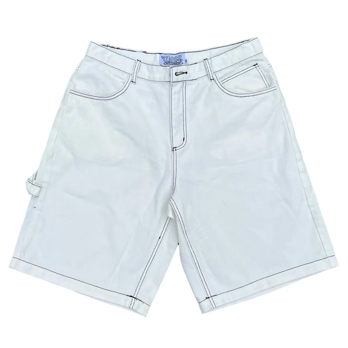 Op1um short denim baggy pants ice