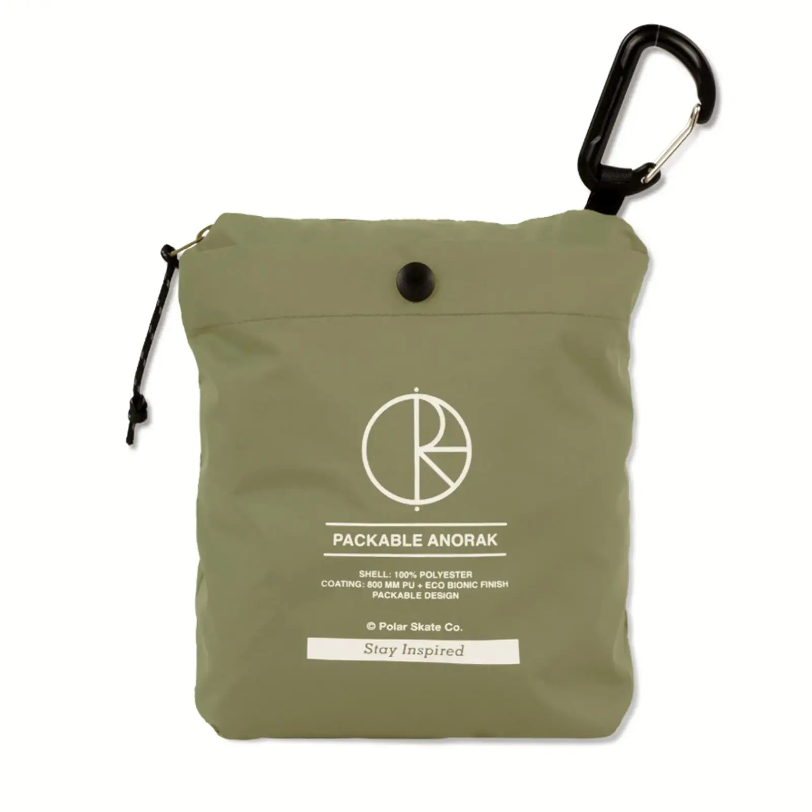 POLAR PACKABLE ANORAK JACKET DIRTY GREEN