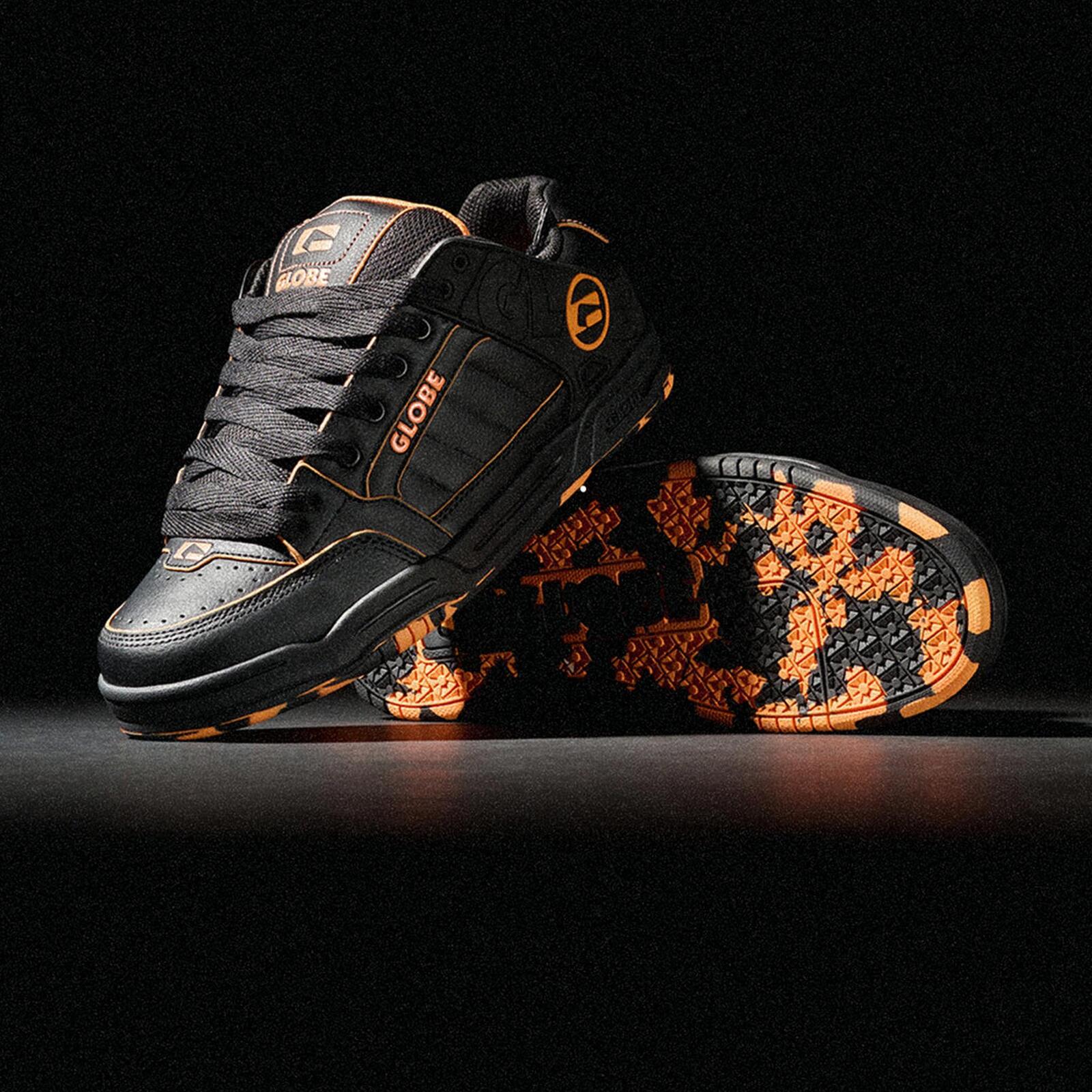 Globe tilt orange black mosaic