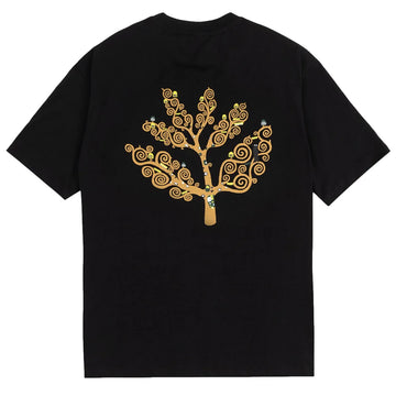 Magenta life tee black
