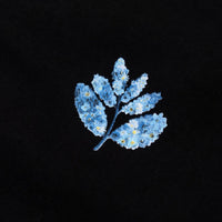 Magenta tee black blue flowers collab