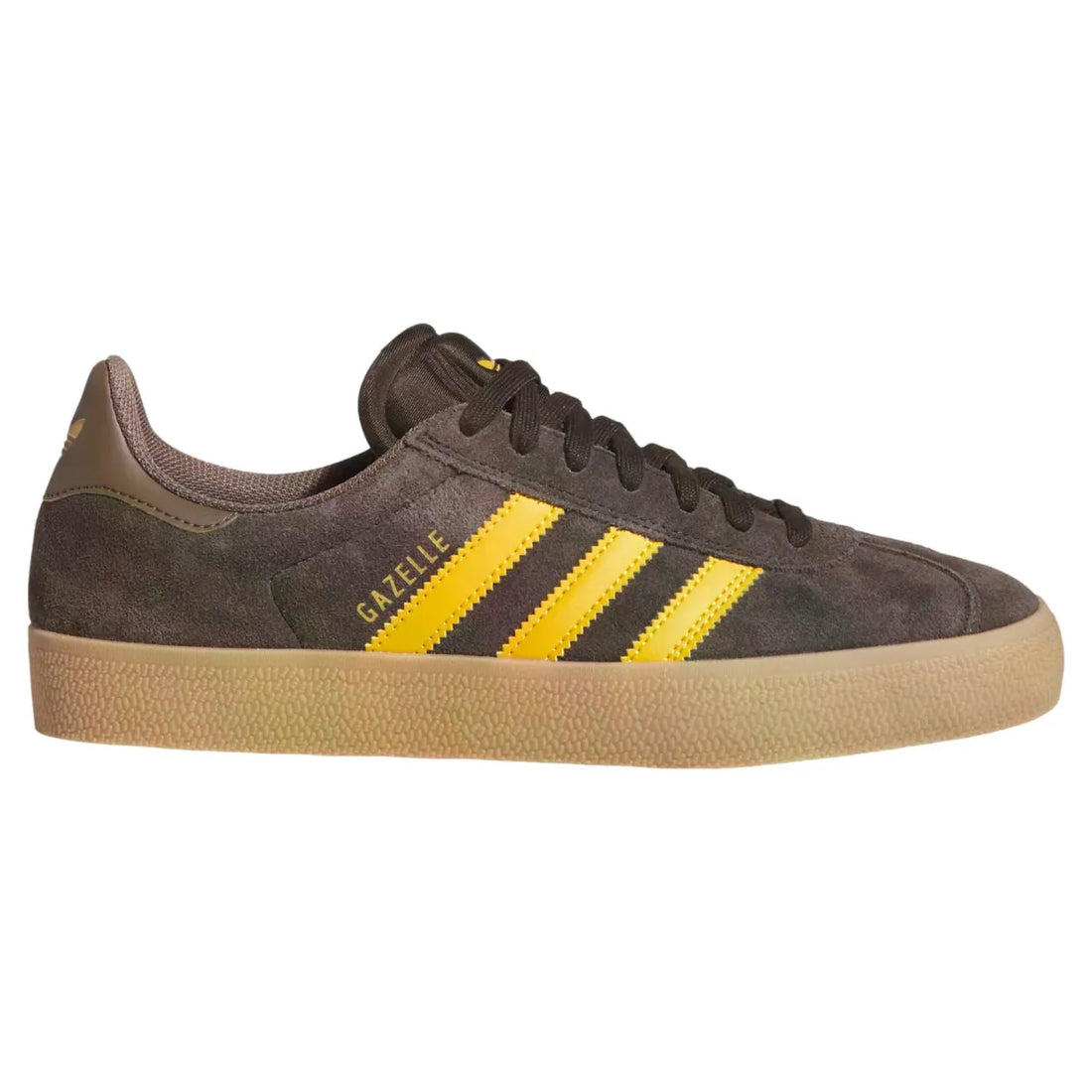 Adidas gazelle adv dark brown yellow heart strata