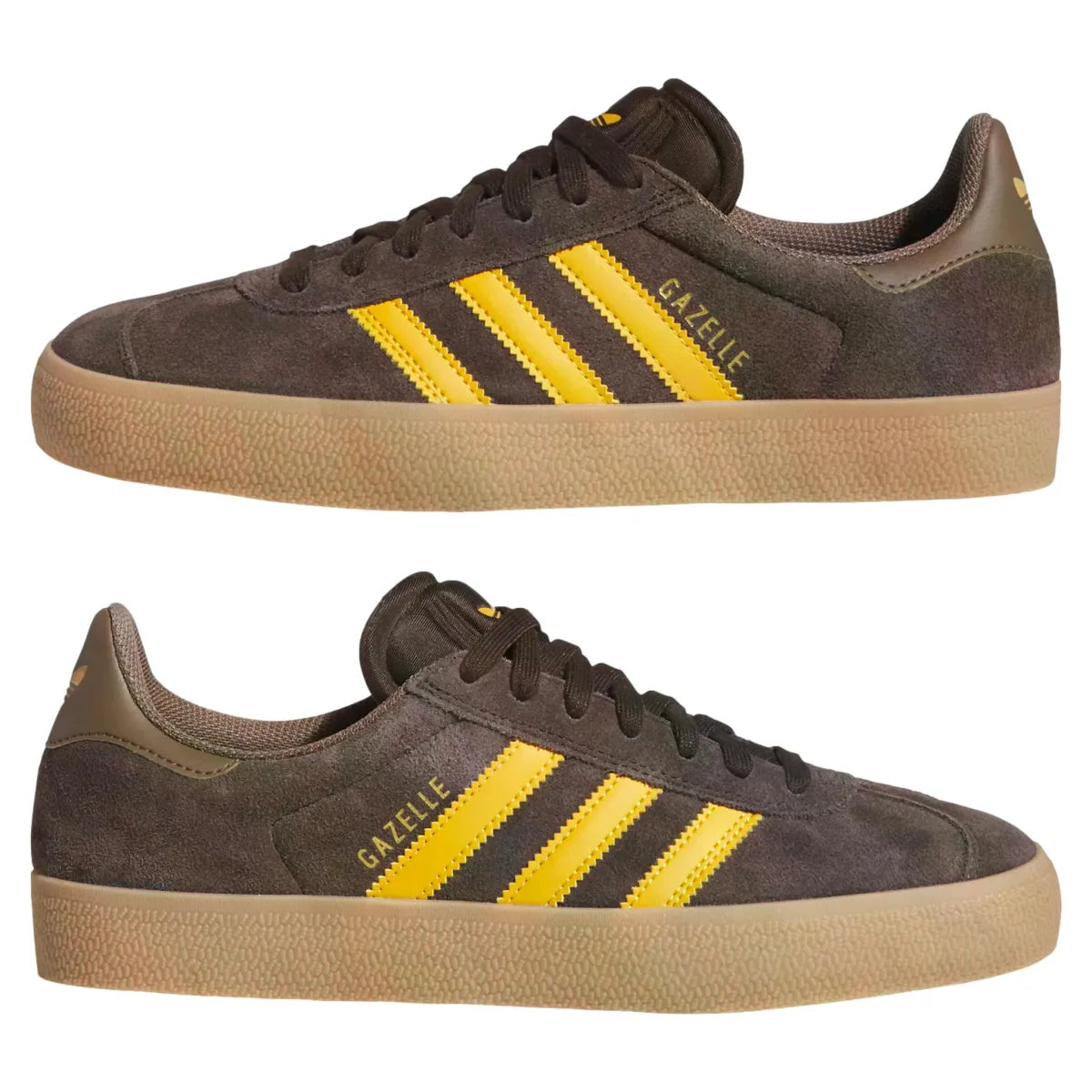 Adidas gazelle adv dark brown yellow heart strata
