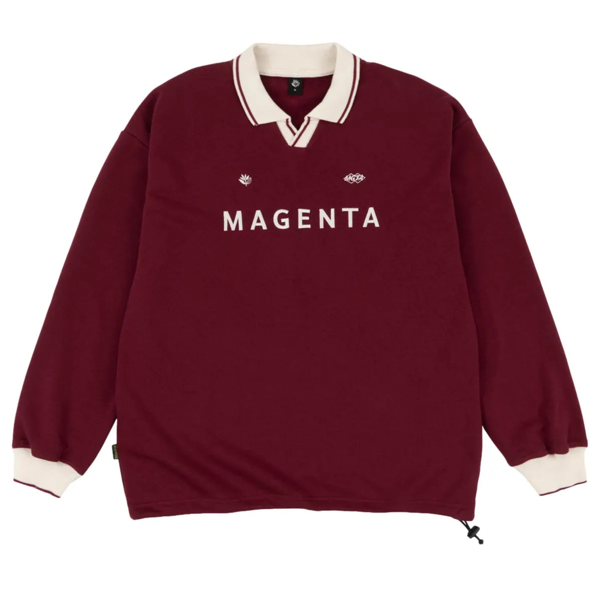 Magenta rimet burgundy polo shirt