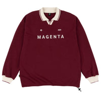 Magenta rimet burgundy polo shirt