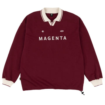 Magenta rimet burgundy polo shirt