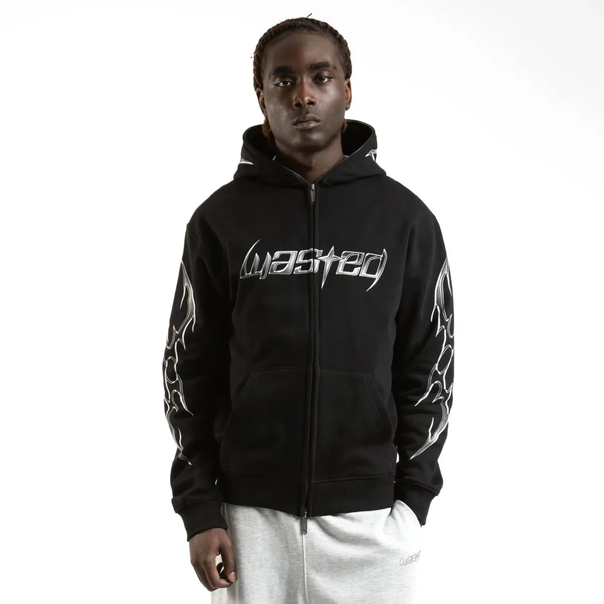 wasted paris metal blade full zip hoodie black