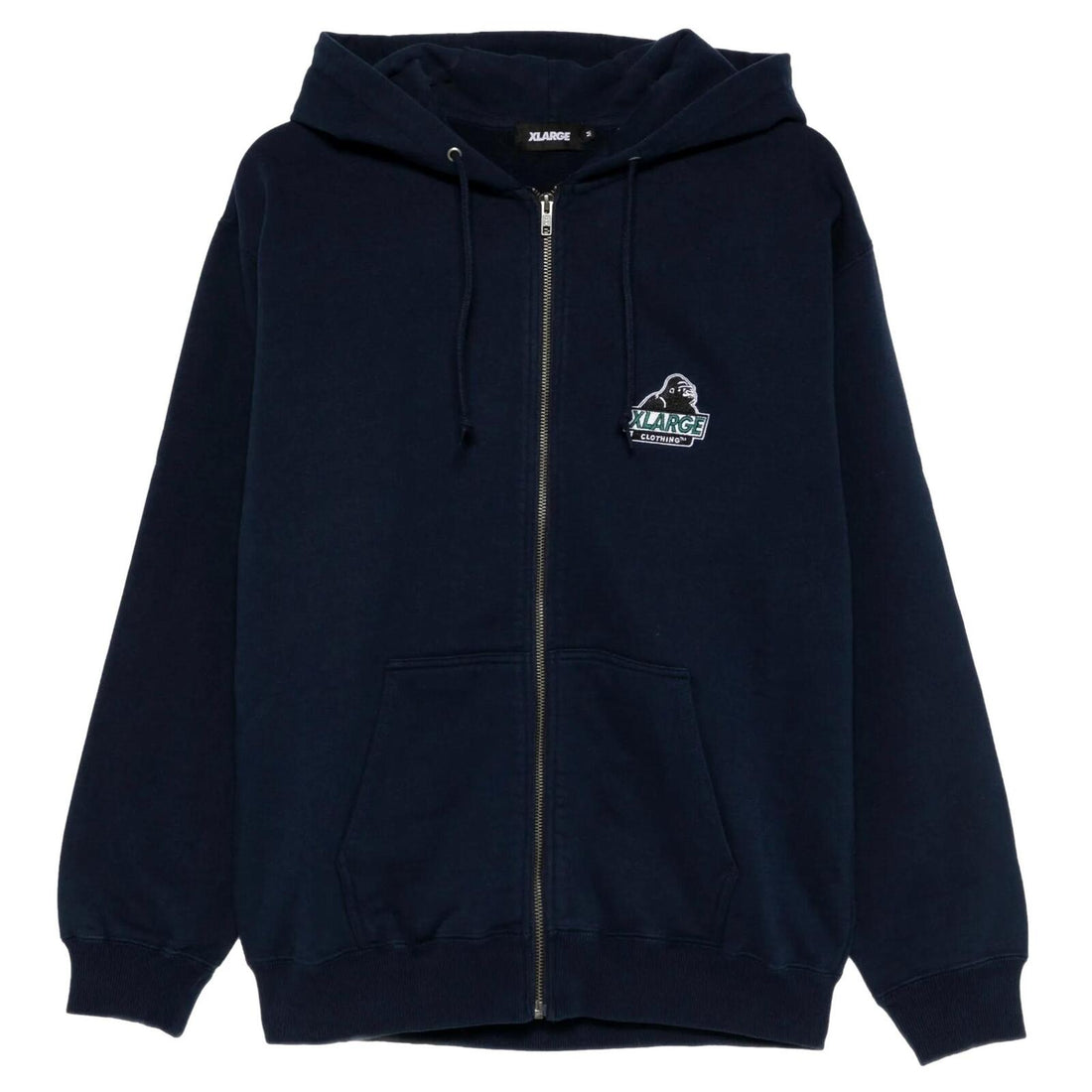 X large slanted og zip hoodie blue navy