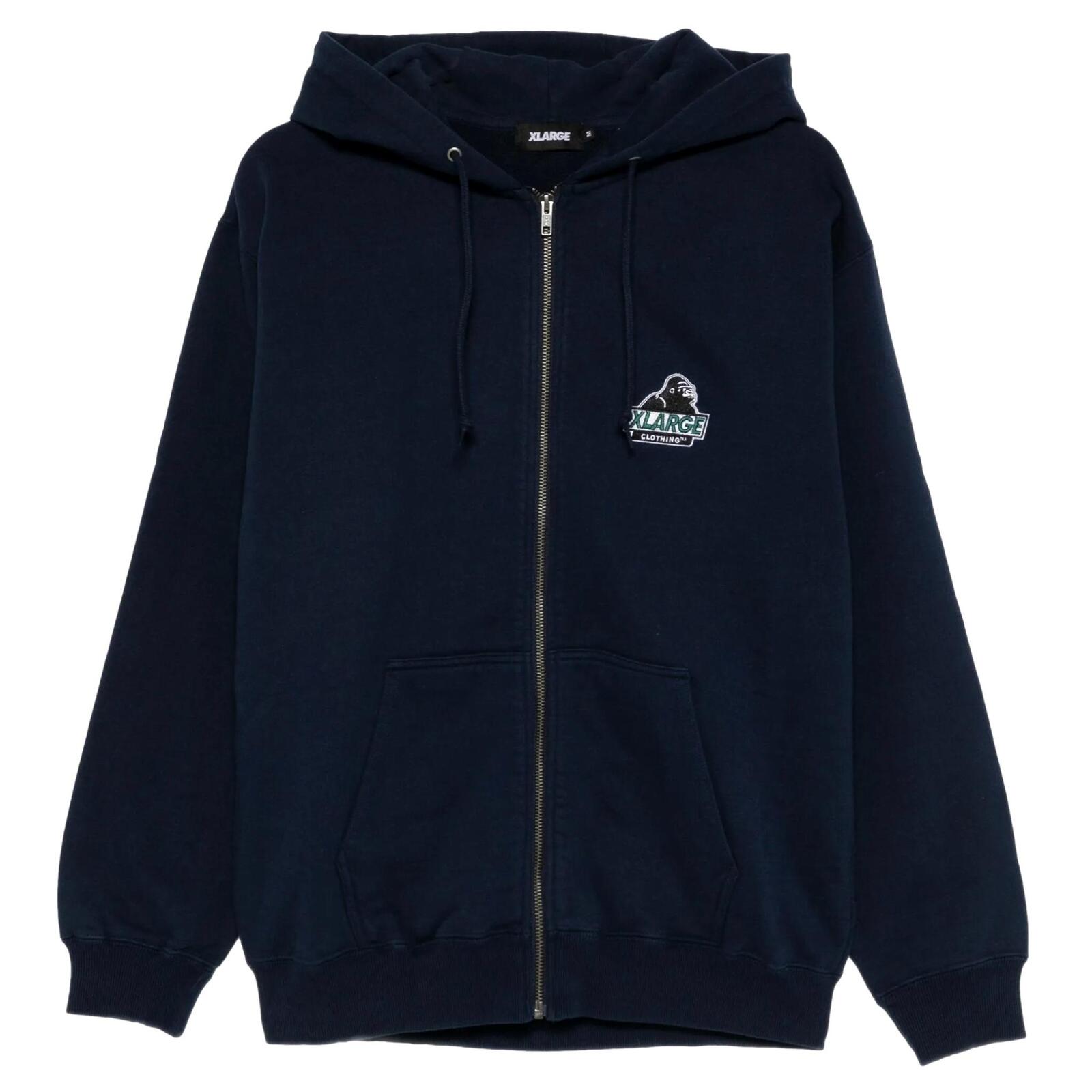 X large slanted og zip hoodie blue navy