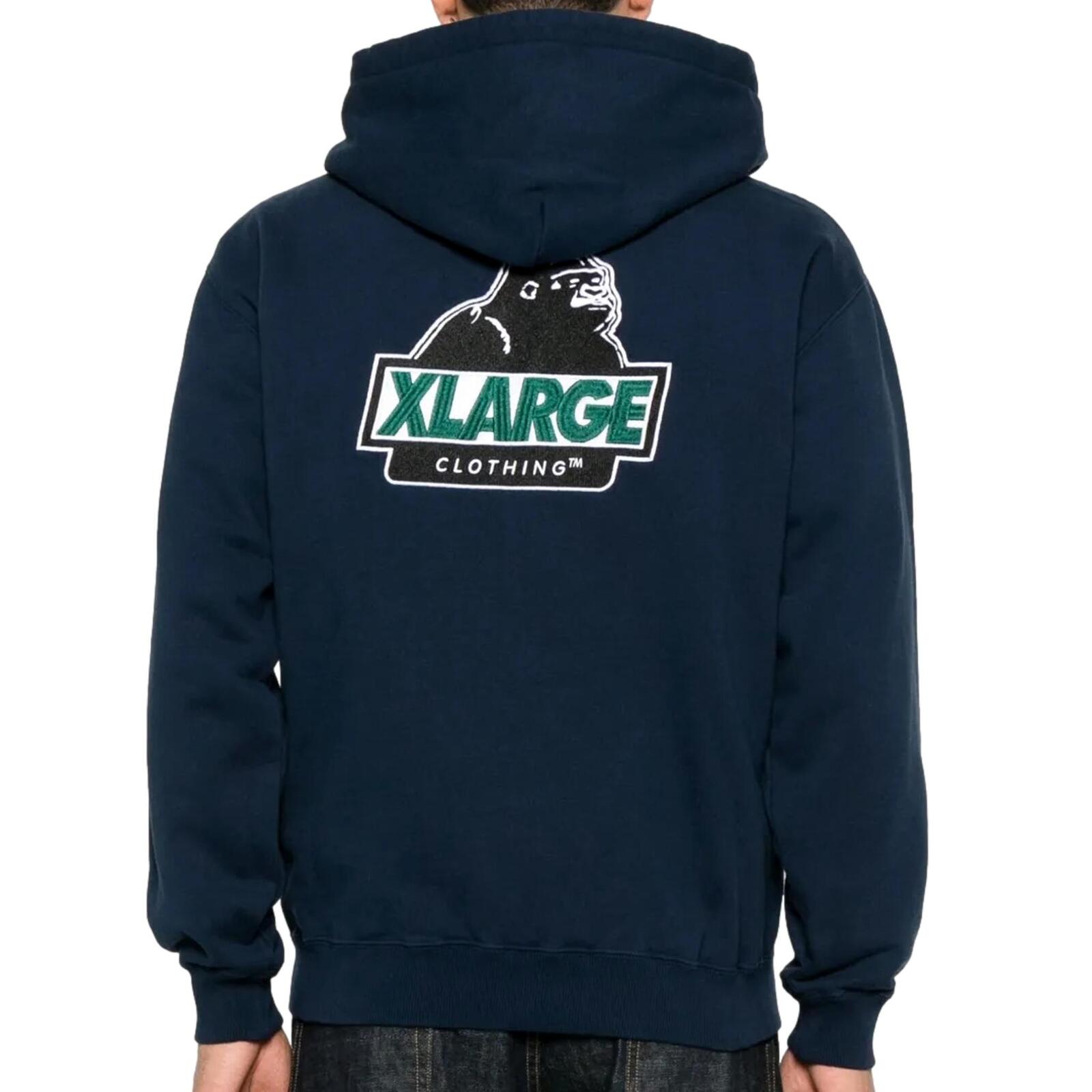 X large slanted og zip hoodie blue navy