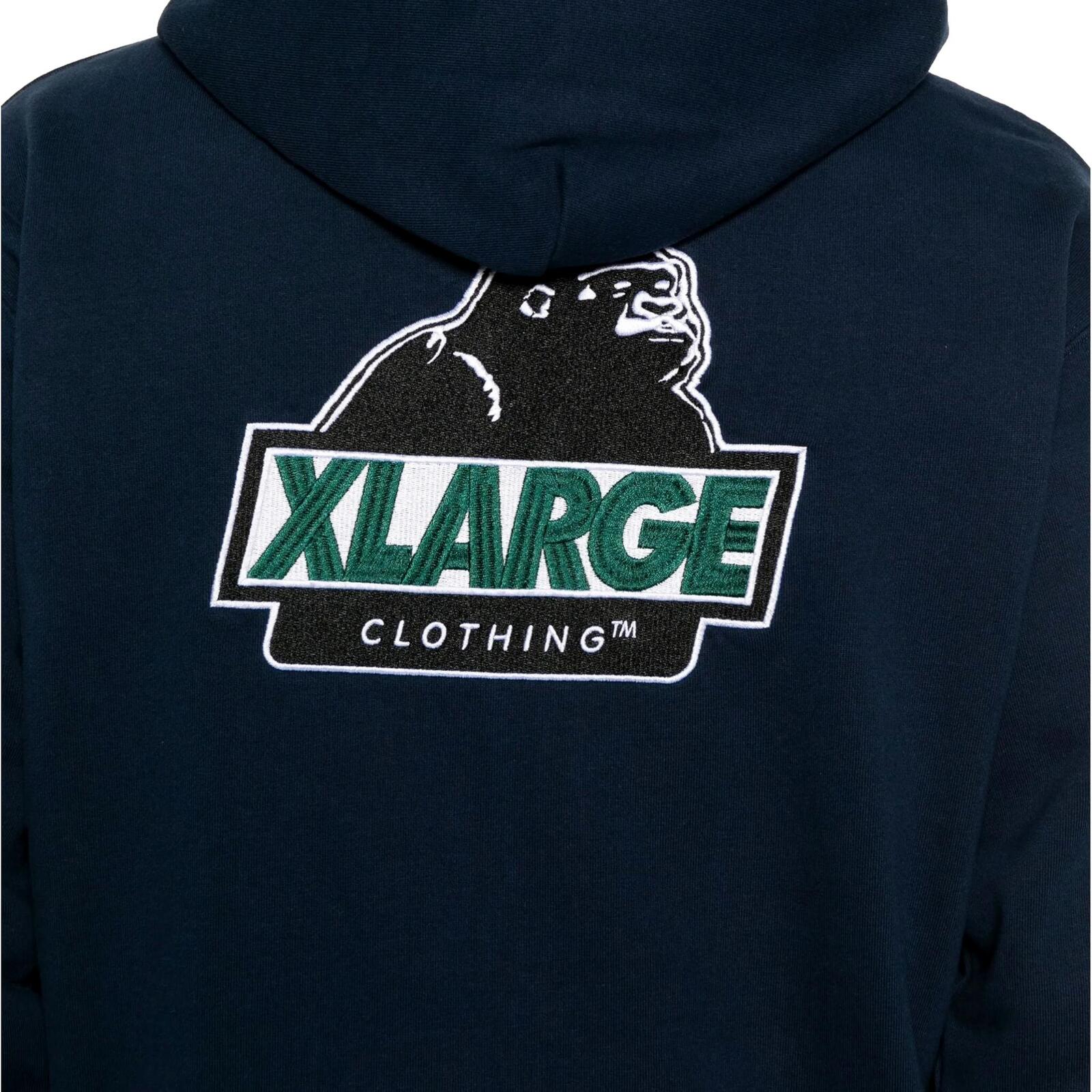X large slanted og zip hoodie blue navy