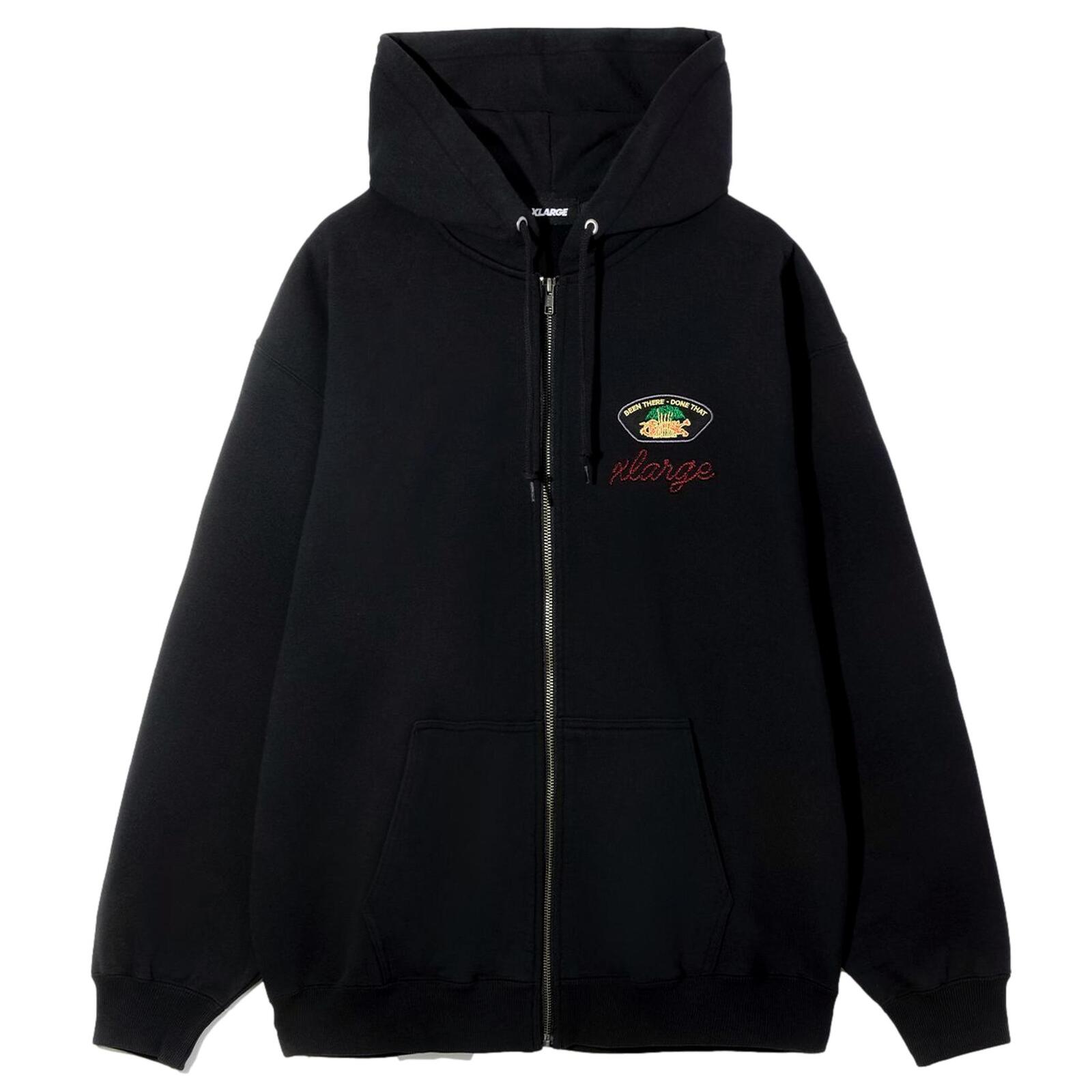 X large peace squad zip hoodie black