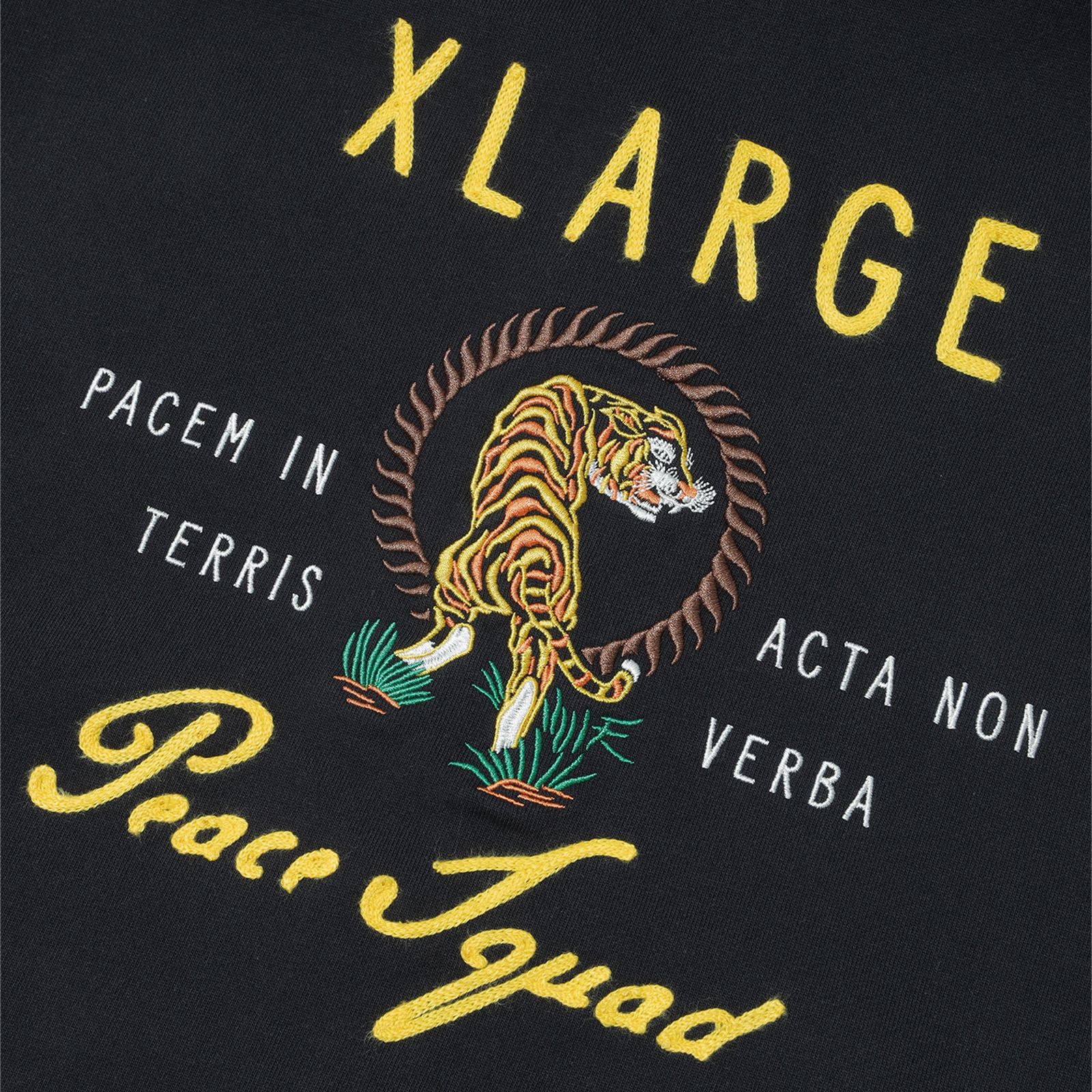 X large peace squad zip hoodie black