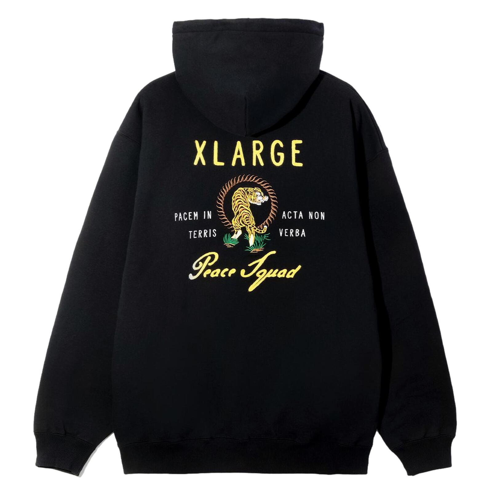 X large peace squad zip hoodie black