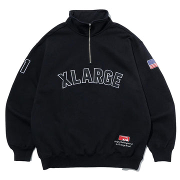 X large arch logo half zip black,