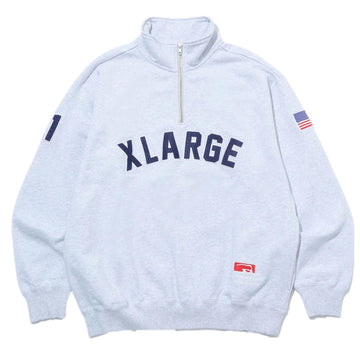 X large half zip arch logo grey