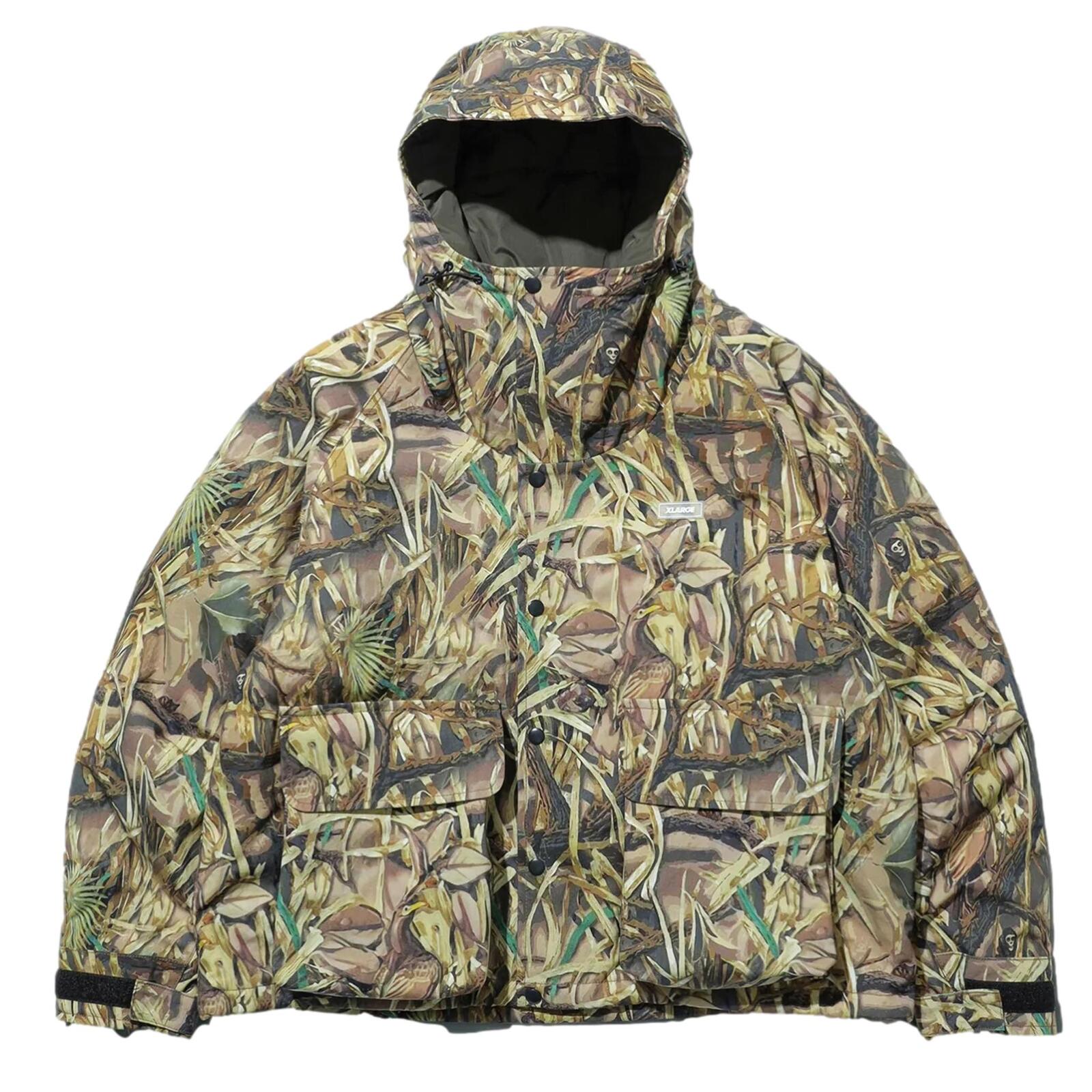 X LARGE HOODED PUFFER JACKET CAMO