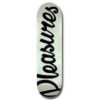 PLEASURES SKATEBOARDS CLASSIC LOGO DECK HOLOGRAPHIC FOIL 8.0"