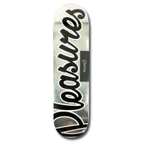 PLEASURES SKATEBOARDS LOGO CLASSIC DECK SILVER FOIL 8.0"