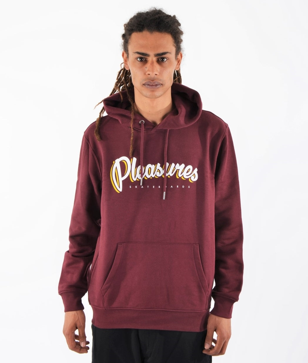 PLEASURES SKATEBOARDS FELPA HOODIE BORDEAUX