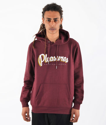 PLEASURES SKATEBOARDS FELPA HOODIE BORDEAUX