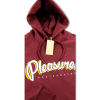 PLEASURES SKATEBOARDS FELPA HOODIE BORDEAUX