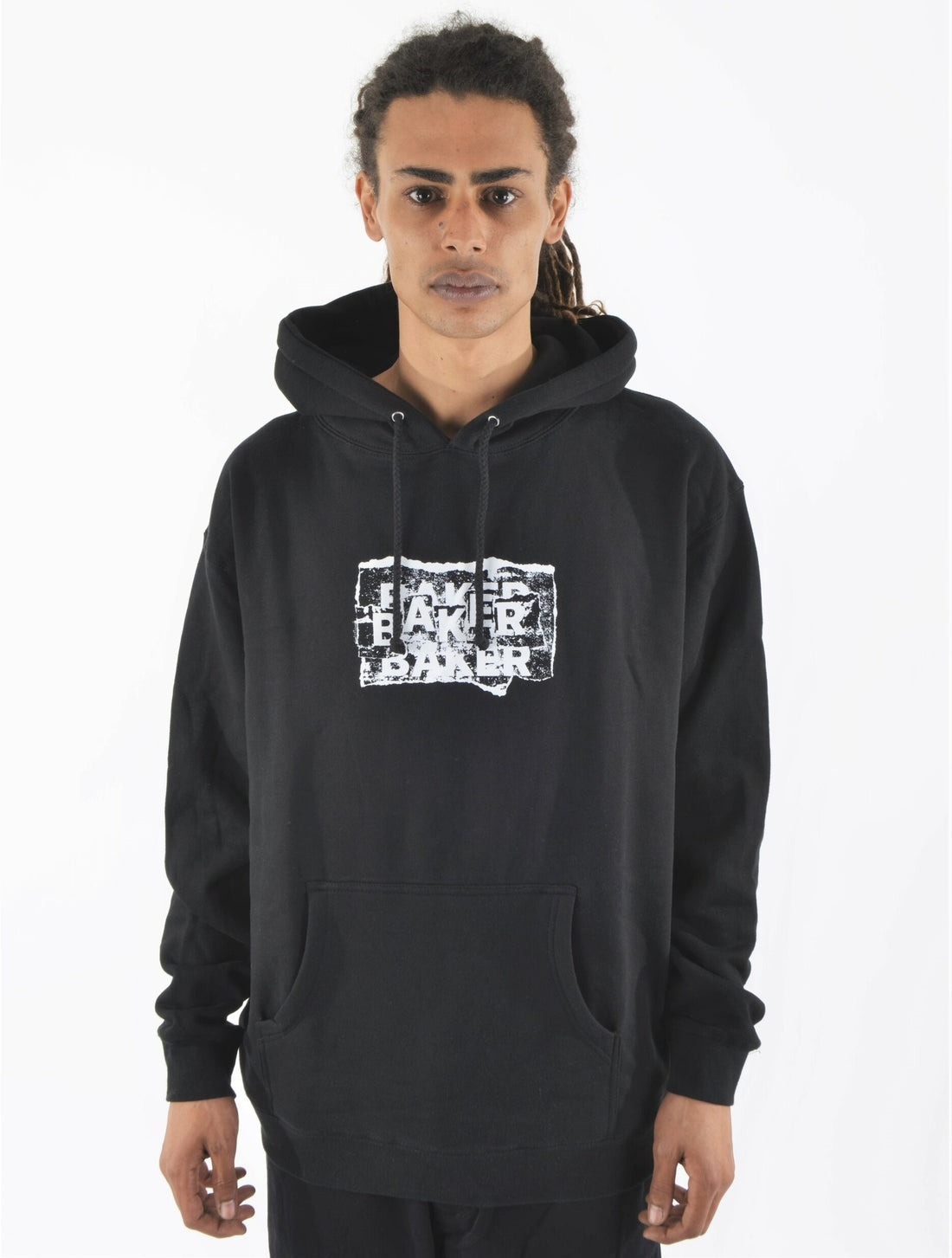 BAKER DISTRESSING HOODIE FELPA BLACK
