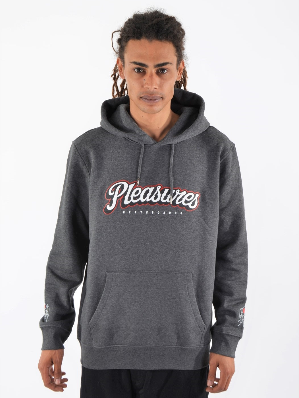 PLEASURES SKATEBOARDS RODEO FELPA HOODIE GREY