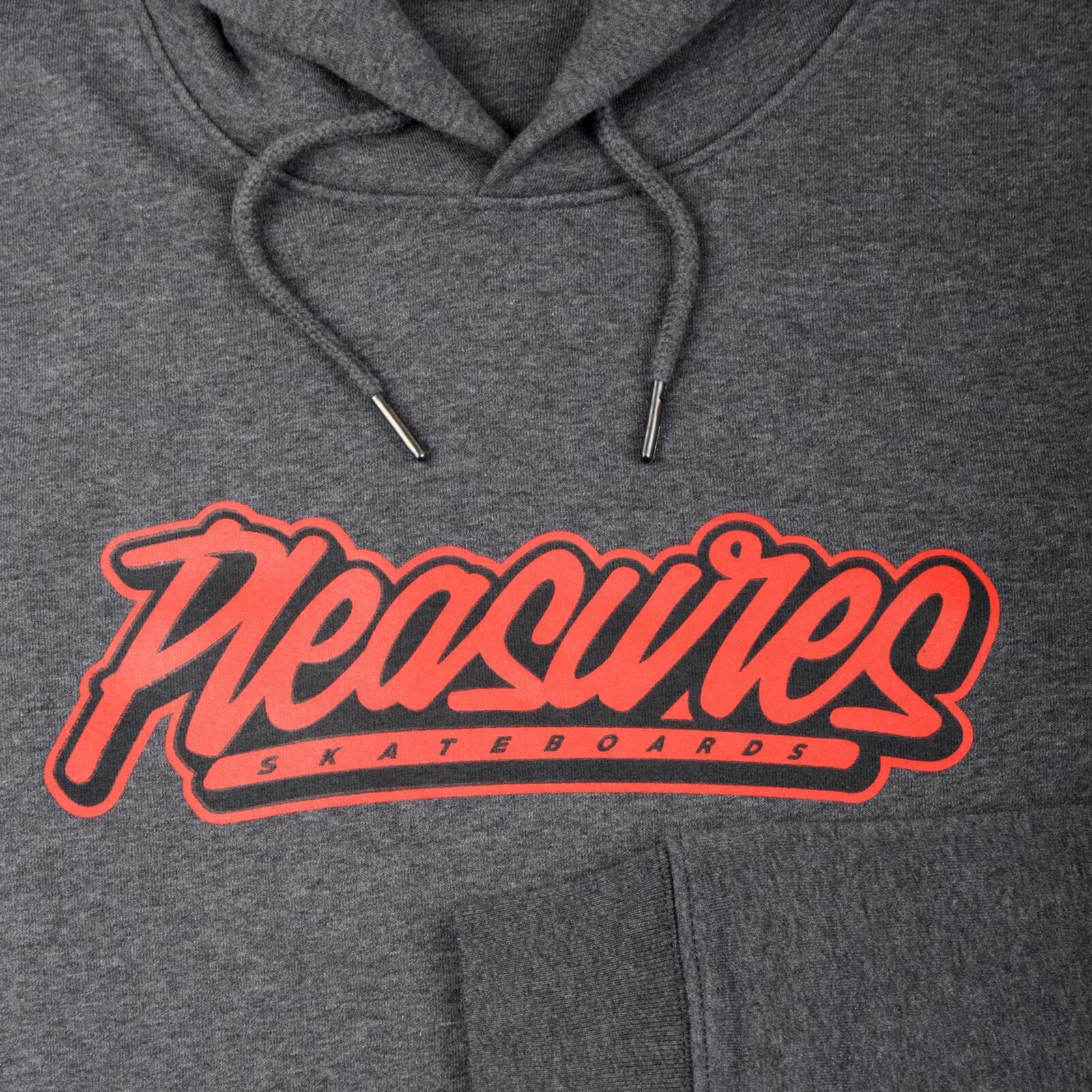 PLEASURES SKATEBOARDS GREY BASEBALL HOODIE