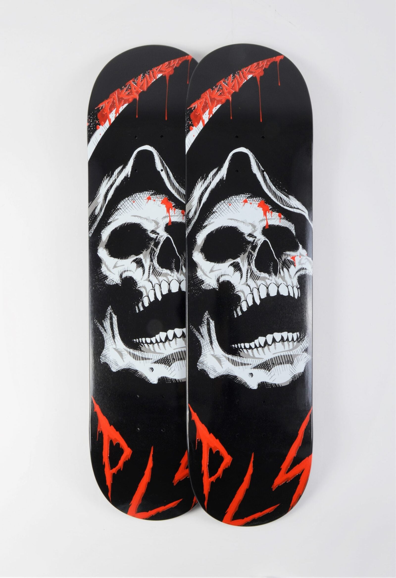 Pleasures Skateboards Black Death Deck 7.75"