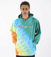 RIPNDIP PRISMA HOODIE TEAL RAINBOW DYE FELPA