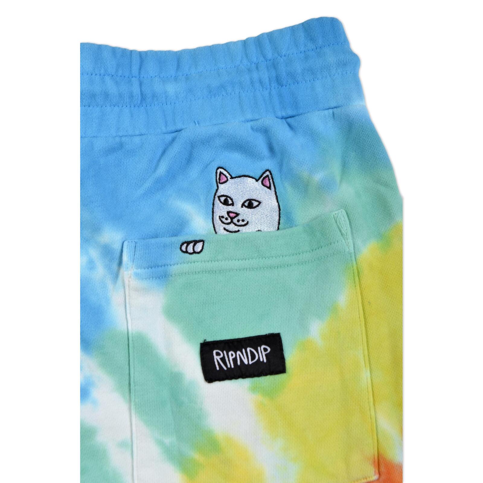 RIPNDIP PRISMA SWEAT SHORTS TEAL RAINBOW DYE