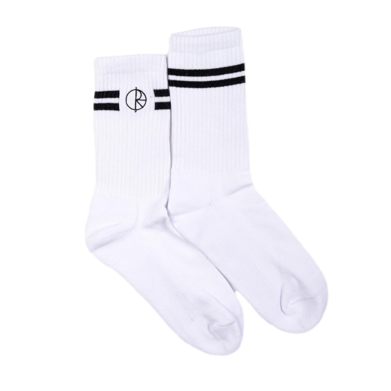 POLAR STROKE LOGO SOCKS WHITE BLACK
