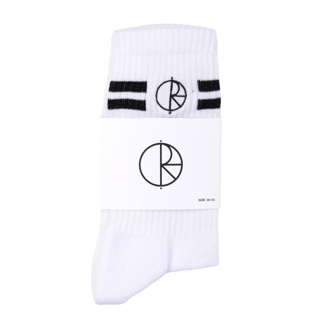 POLAR STROKE LOGO SOCKS WHITE BLACK