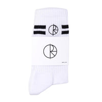 POLAR STROKE LOGO SOCKS WHITE BLACK
