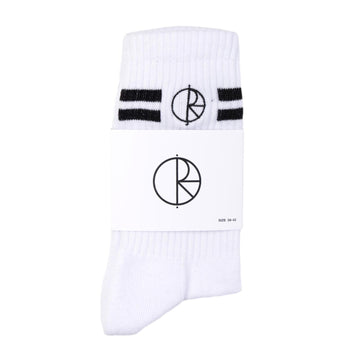 POLAR STROKE LOGO SOCKS WHITE BLACK