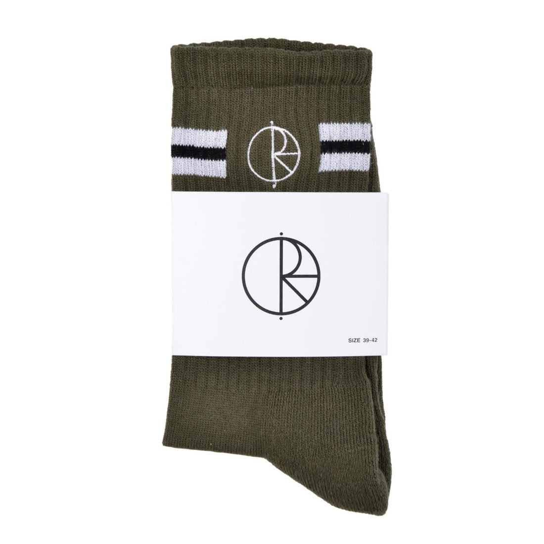 POLAR OLIVE STROKE LOGO SOCKS