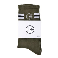 POLAR OLIVE STROKE LOGO SOCKS
